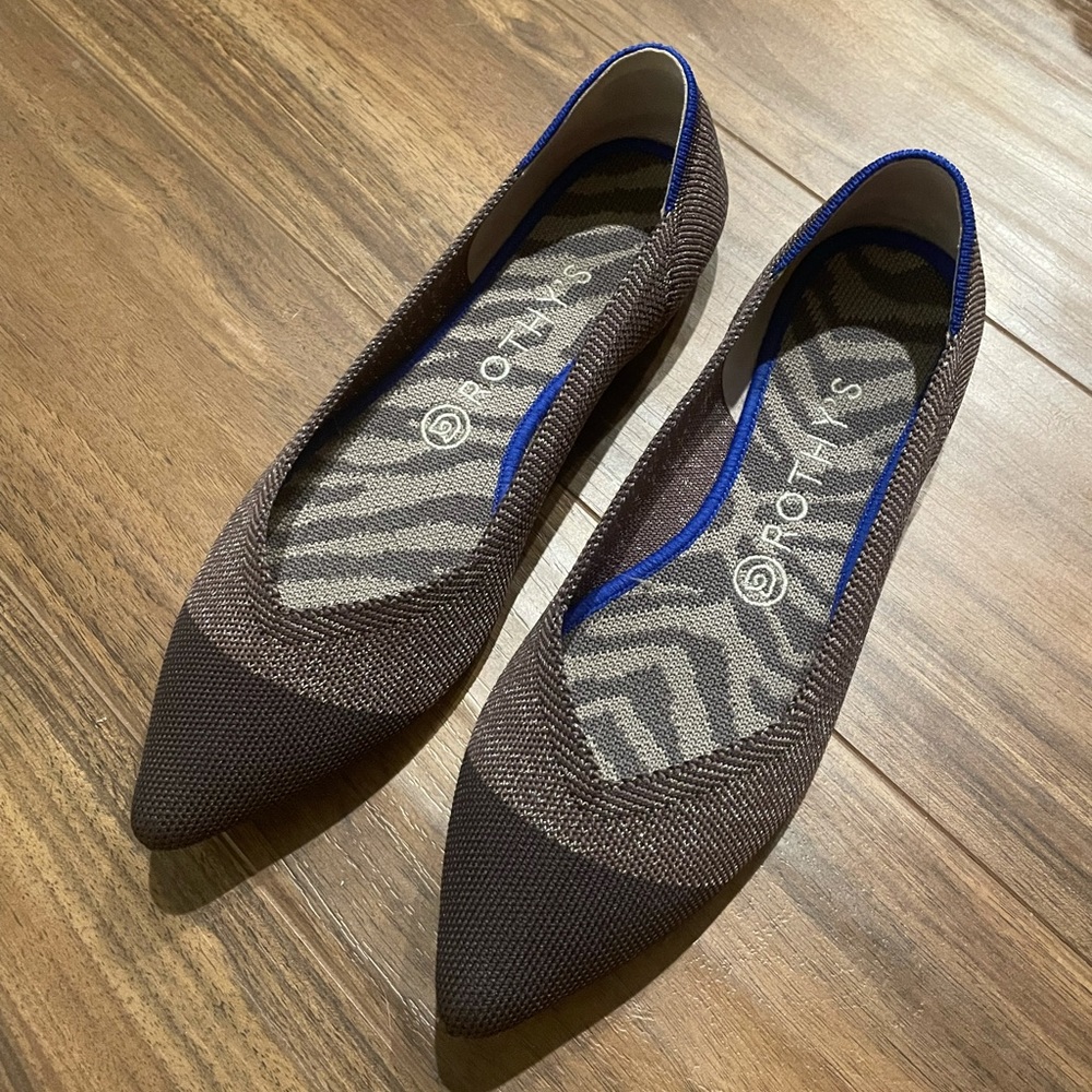 Rothy’s size 9 twilight metallic Captoe points